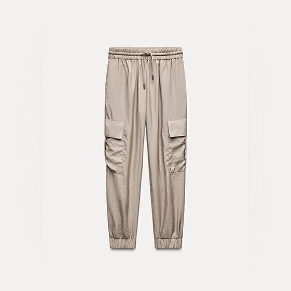 Zara Pants - Zara Cargo Pants Elastic Waist Size M NWT